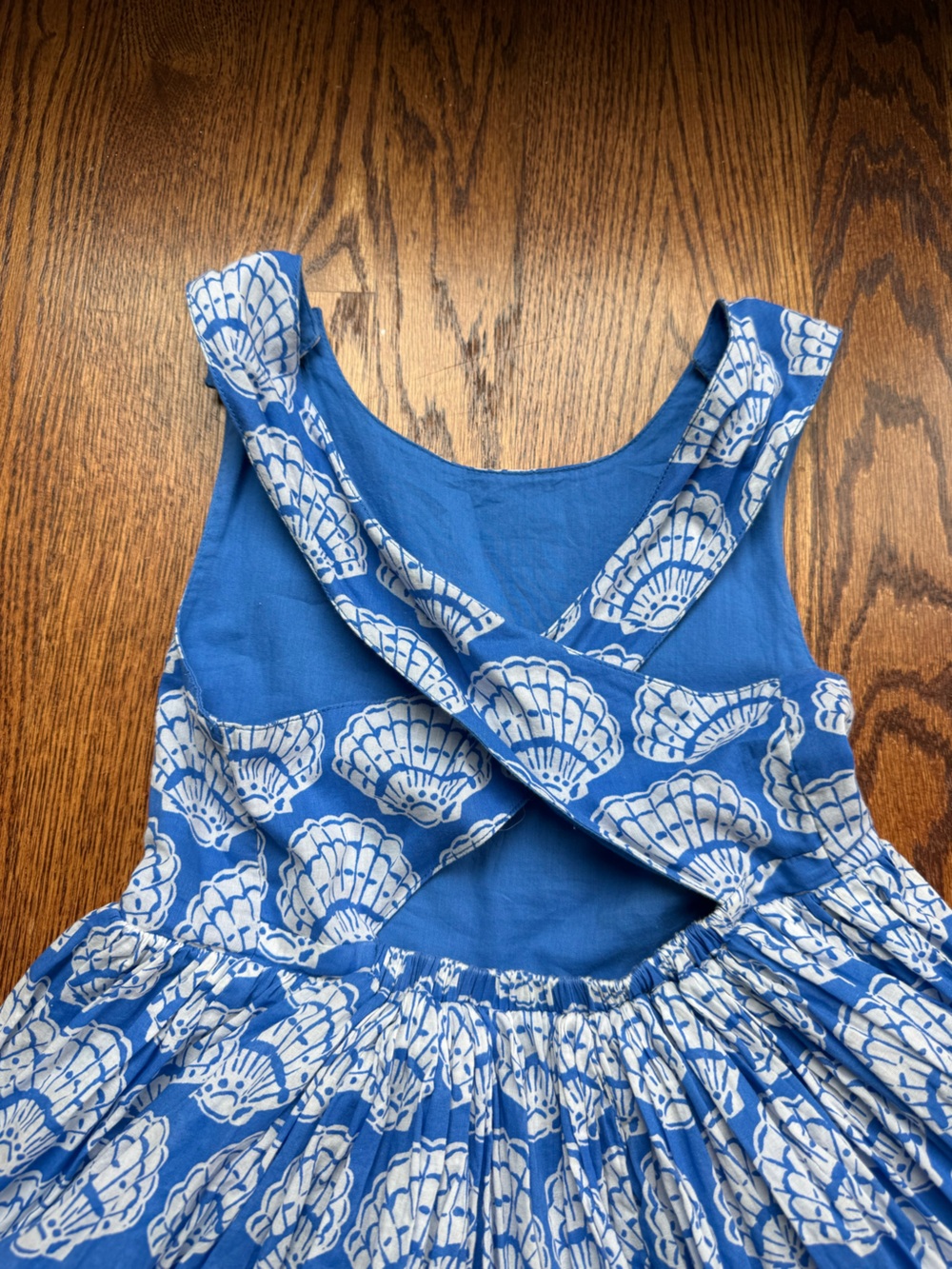 Mini Boden Shell-Print Crossback Summer Dress 5-6 Years - Picture 3 of 8